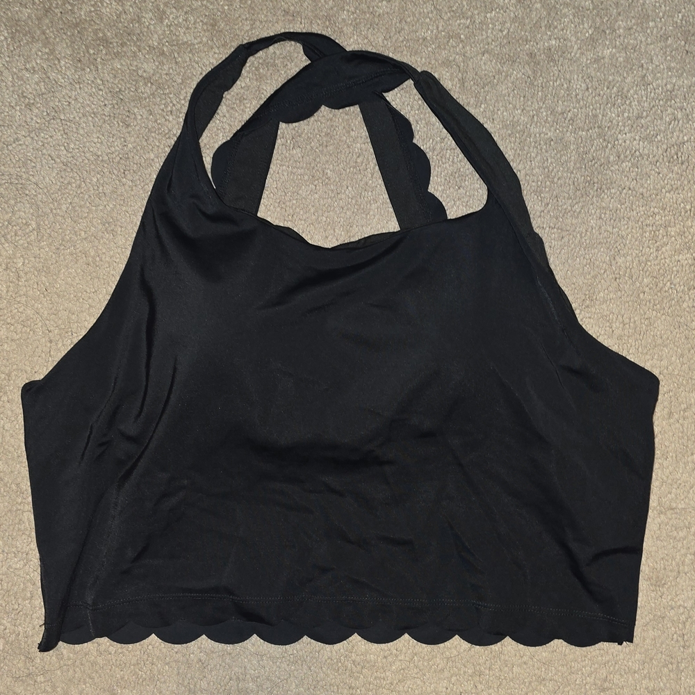KIAVA Black Scalloped Bikini Top